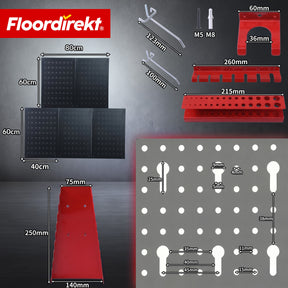 Werkzeugwand | Parker | Lochwand Set aus Metall mit Zubehör | Werkzeughalter für Werkstatt & Garage