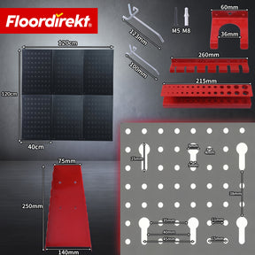 Werkzeugwand | Parker | Lochwand Set aus Metall mit Zubehör | Werkzeughalter für Werkstatt & Garage