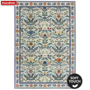 Wohnteppich | Cascada | Eleganter Teppich mit Blumen-Design in harmonischen Farben | Rutschfest, strapazierfähig & pflegeleicht | In verschiedenen Größen