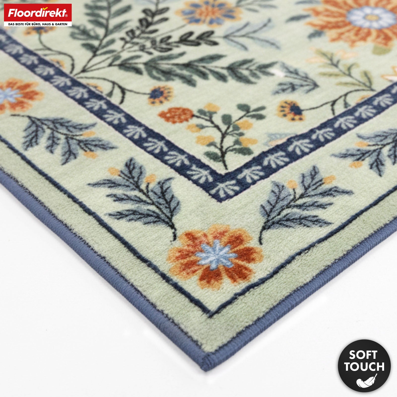 Wohnteppich | Cascada | Eleganter Teppich mit Blumen-Design in harmonischen Farben | Rutschfest, strapazierfähig & pflegeleicht | In verschiedenen Größen