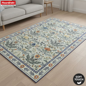 Wohnteppich | Cascada | Eleganter Teppich mit Blumen-Design in harmonischen Farben | Rutschfest, strapazierfähig & pflegeleicht | In verschiedenen Größen
