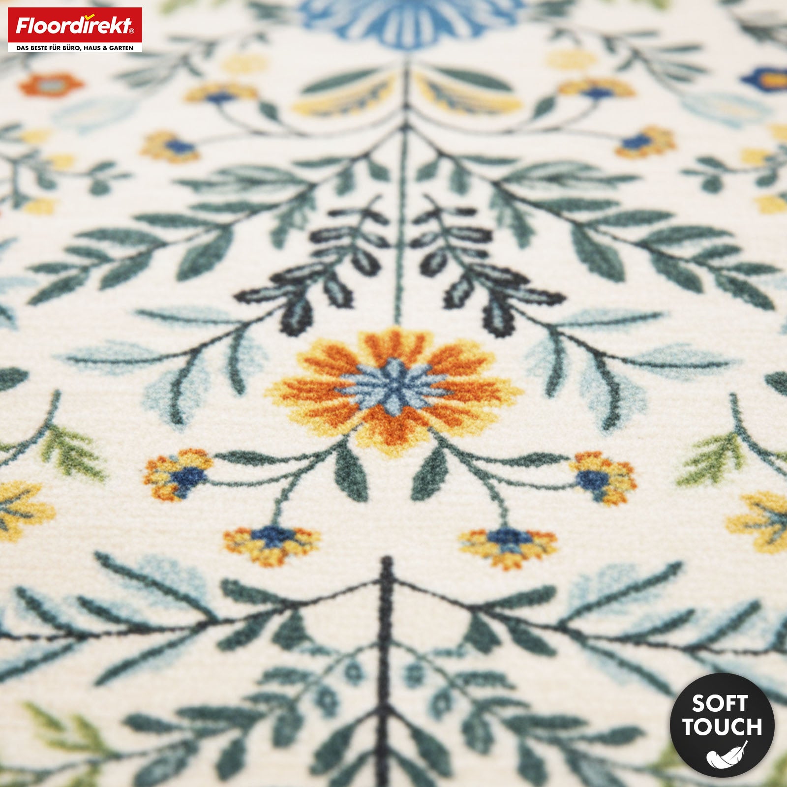 Wohnteppich | Orientalis | Klassischer Teppich mit orientalischem Blumenmuster | Rutschfest, strapazierfähig & pflegeleicht | In verschiedenen Größen