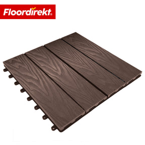 WPC-Terrassenfliese | Noble 3D | Moderne Klickfliese 30 x 30 cm für Balkon & Terrasse