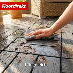 WPC-Terrassenfliese | Noble 3D | Moderne Klickfliese 30 x 30 cm für Balkon & Terrasse