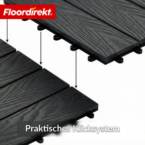 WPC-Terrassenfliese | Noble 3D | Moderne Klickfliese 30 x 30 cm für Balkon & Terrasse