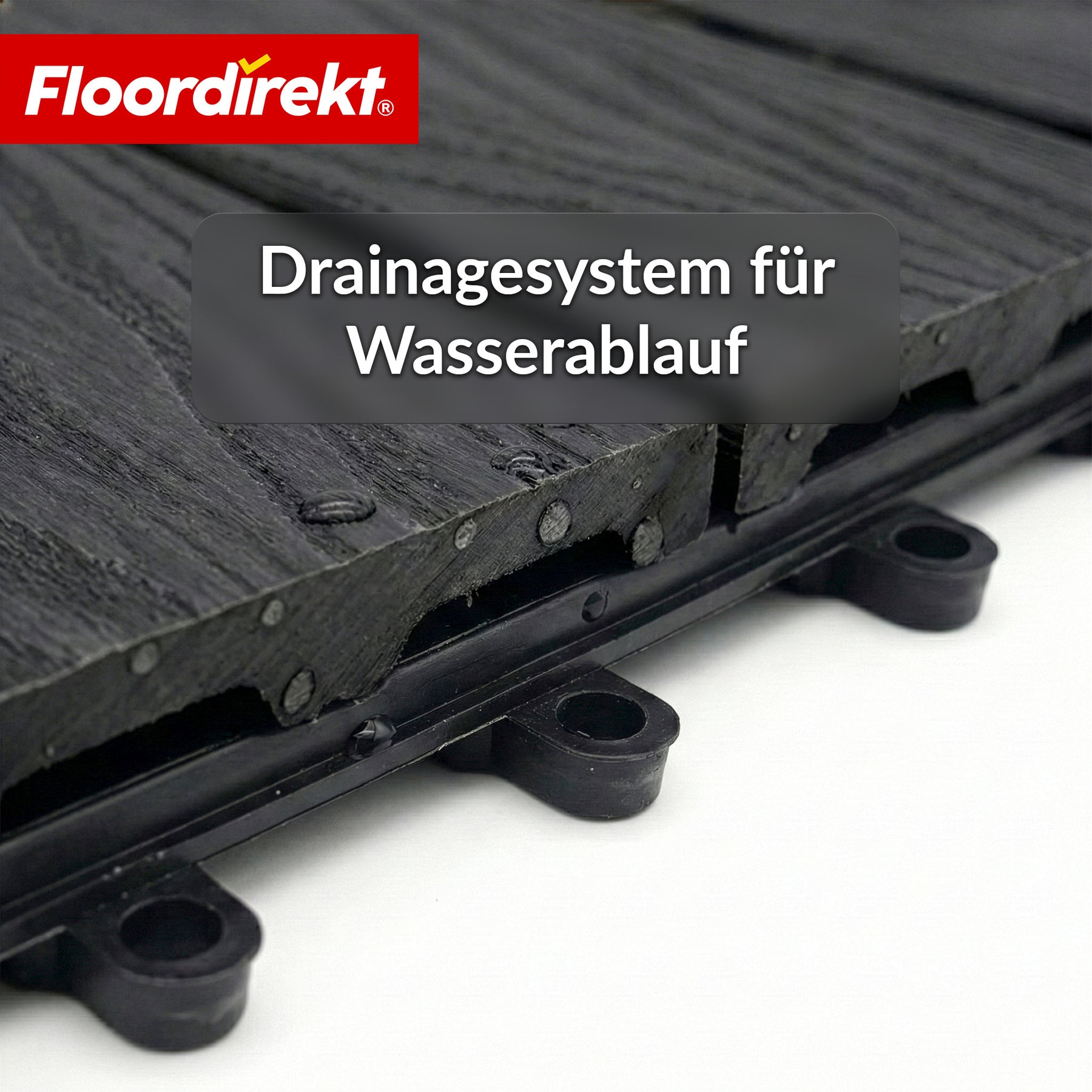 WPC-Terrassenfliese | Noble 3D | Moderne Klickfliese 30 x 30 cm für Balkon & Terrasse
