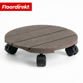 WPC-Pflanzenroller | Countess | Rolluntersetzer Ø 30 cm | 4 Lenkrollen 360° & Feststellbremse | bis 80 kg belastbar