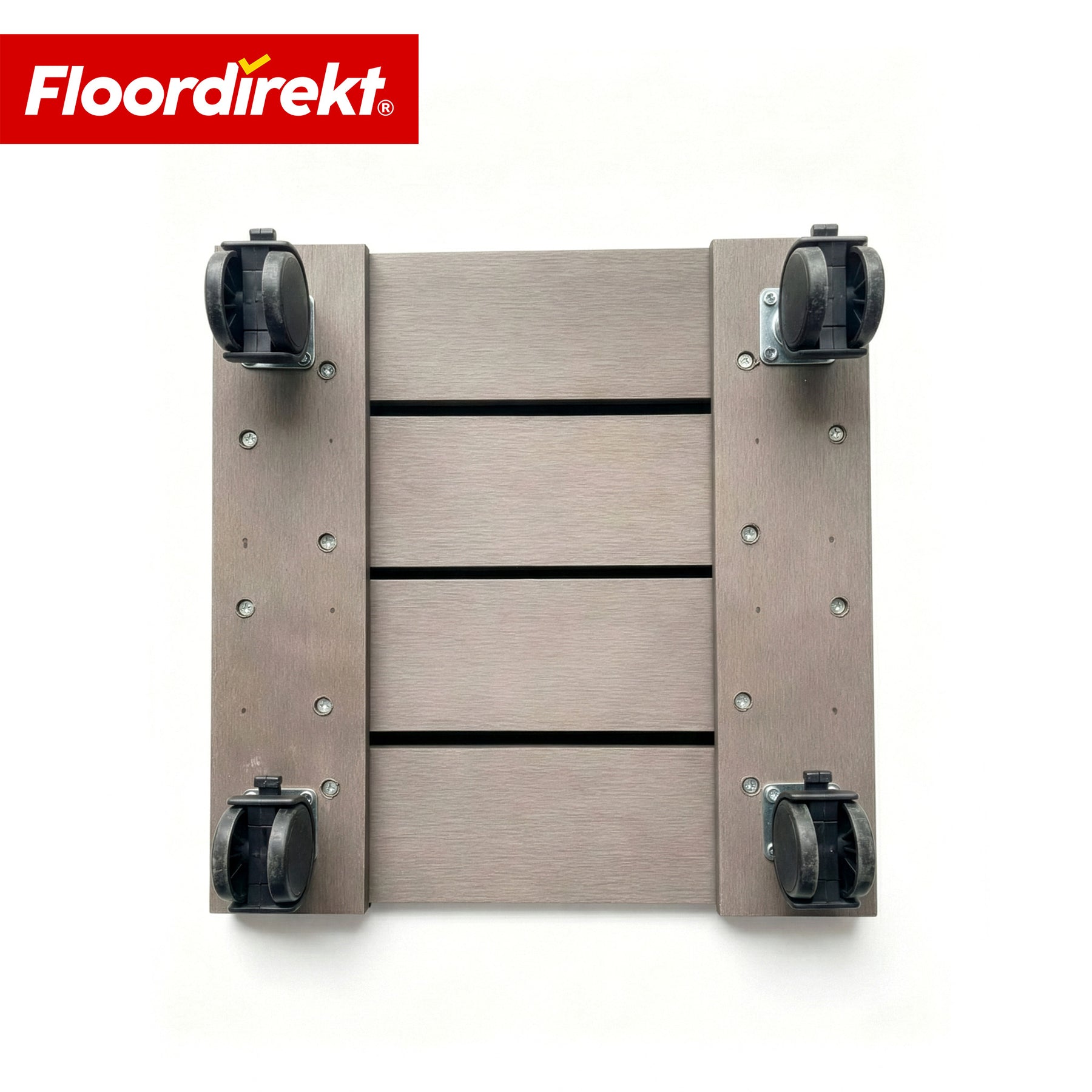 WPC-Pflanzenroller | Marquis | Rolluntersetzer 30 x 30 cm | 360° Lenkrollen mit Bremse | Tragkraft bis 80 kg