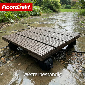 WPC-Pflanzenroller | Marquis | Rolluntersetzer 30 x 30 cm | 360° Lenkrollen mit Bremse | Tragkraft bis 80 kg