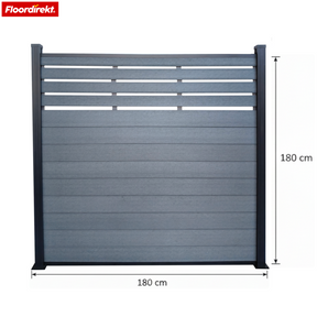 WPC Sichtschutzzaun | Elba | 180x180 cm Anthrazit | Wetterfest, UV-stabil & pflegeleicht mit Aluminium-Pfosten